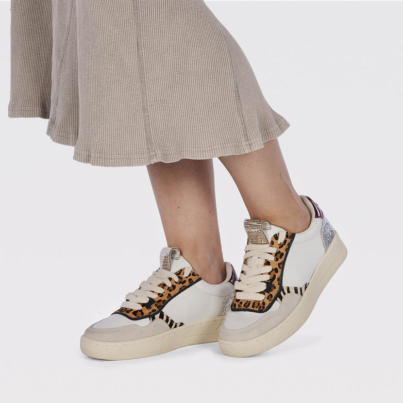 Sneakers blancas con mix de estampados para mujer bowdle 