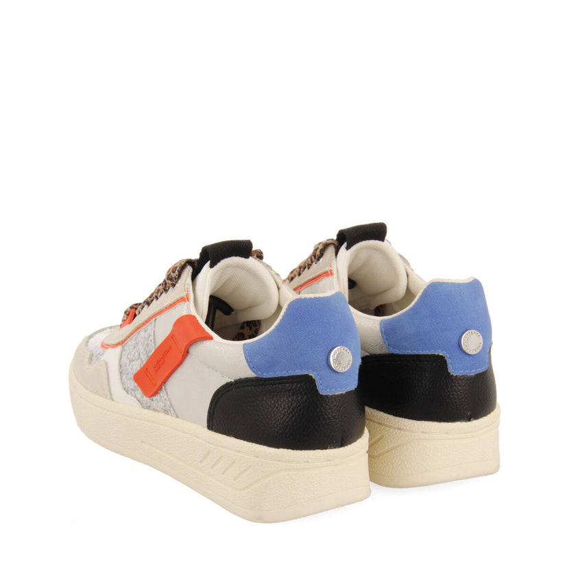 Sneakers blanches avec mix d’imprimés et textures pour femme elverum  