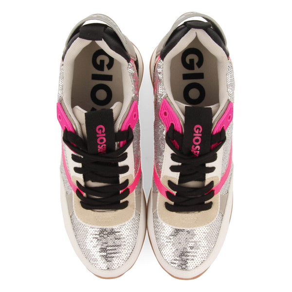 Gandvik women's sneakers with silver sequins and inner wedges