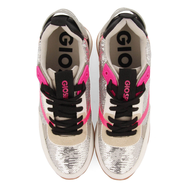 Gandvik women's sneakers with silver sequins and inner wedges