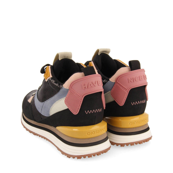 Sneakers con paillettes nere e zeppa interna da donna alyth   
