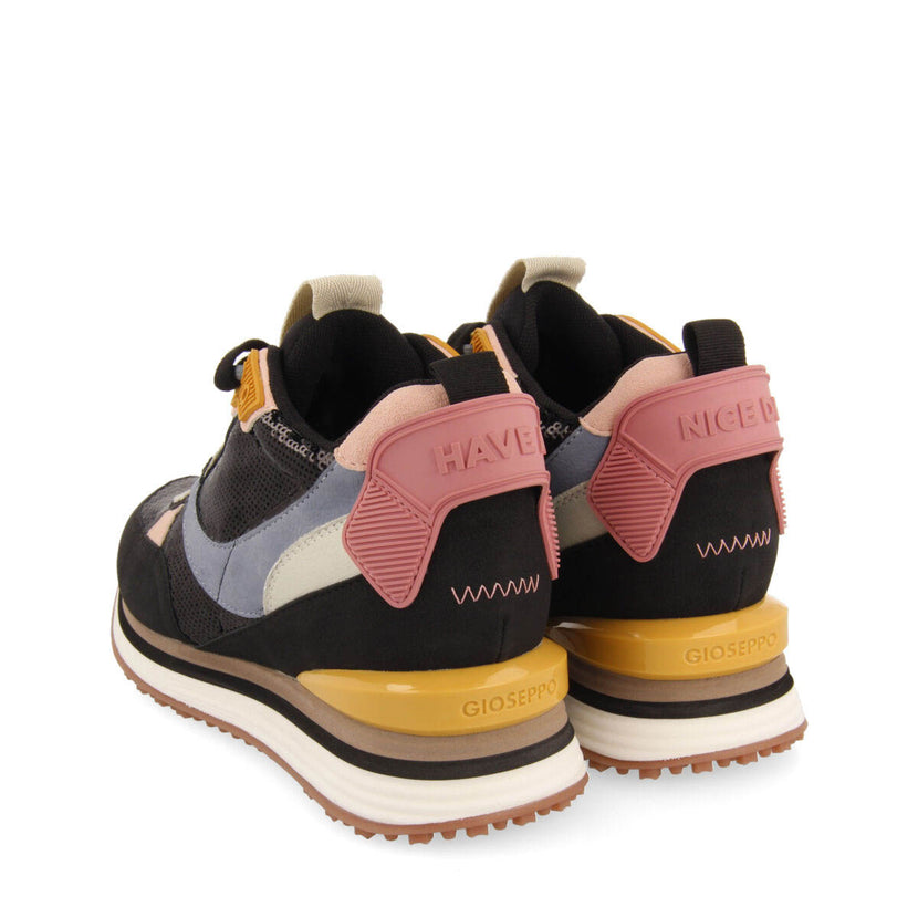 Sneakers à paillettes noires et talonnette invisible pour femme alyth   