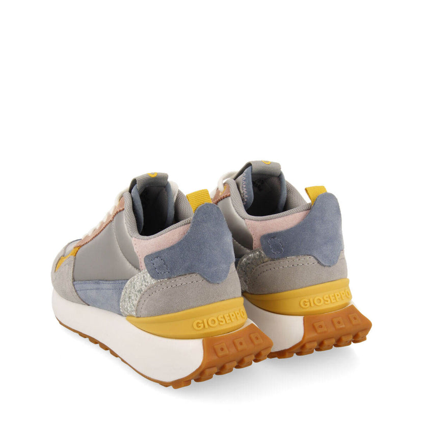 Uderns women's silver retro sneakers with pastel details