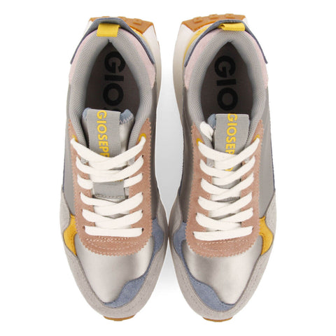 UDERNS WOMEN'S SILVER RETRO SNEAKERS WITH PASTEL DETAILS