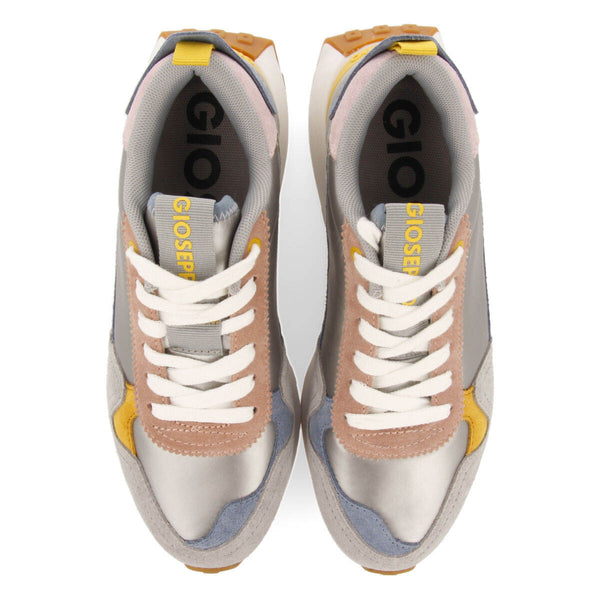 Uderns women's silver retro sneakers with pastel details