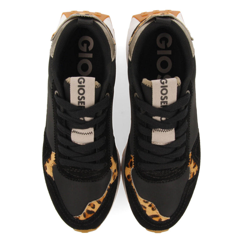Sneakers retro nere con dettagli pastello da donna onaka  