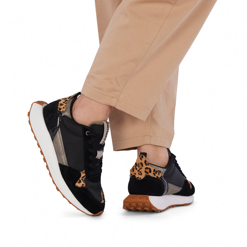 Sneakers retro nere con dettagli pastello da donna onaka  