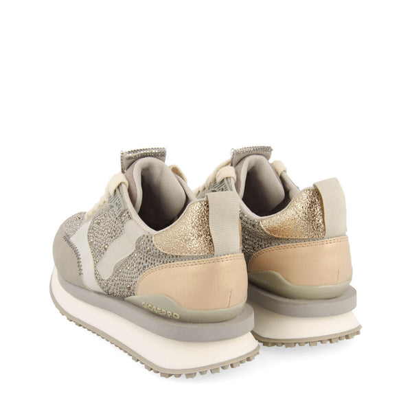 SNEAKERS CINZENTOS MONOCOLORIDOS COM DETALHE DE CRISTAIS PARA MULHER ETHAN 