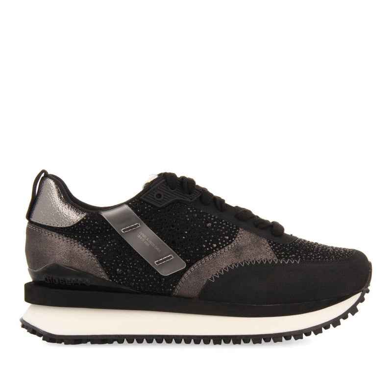 Sneakers nere monocolore con dettagli di cristalli da donna ethan 
