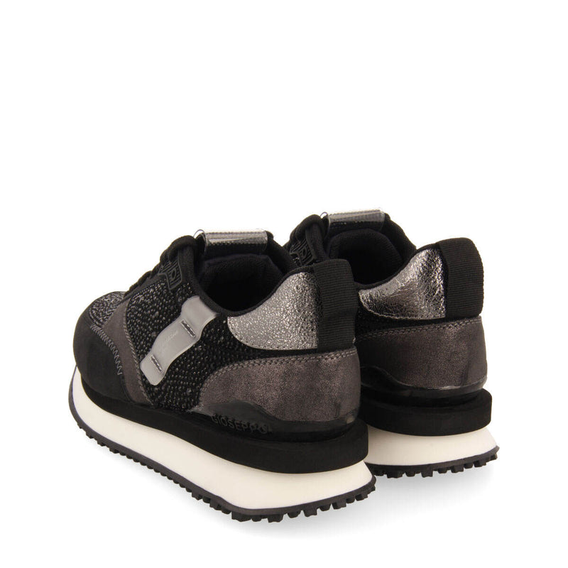 Sneakers nere monocolore con dettagli di cristalli da donna ethan 