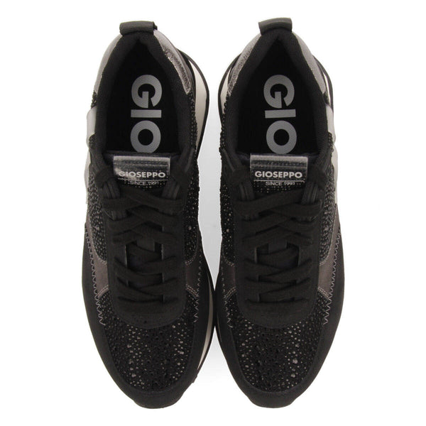 Sneakers nere monocolore con dettagli di cristalli da donna ethan 