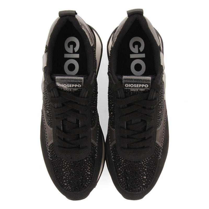 Sneakers nere monocolore con dettagli di cristalli da donna ethan 