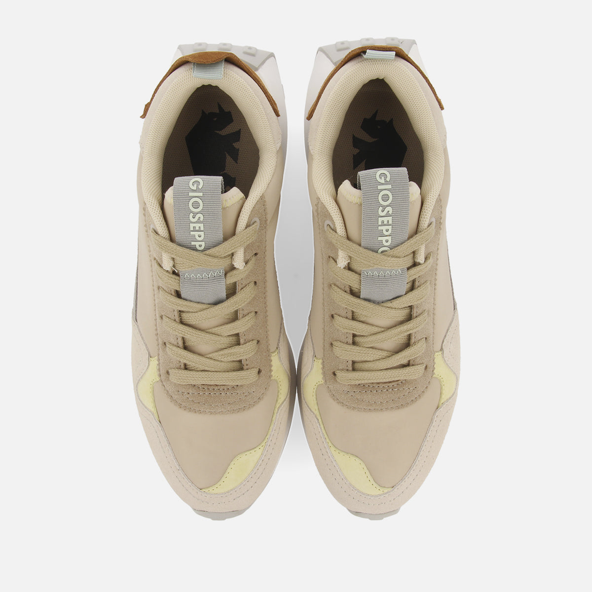 Sneakers retro beige con colori a contrasto da uomo carluke