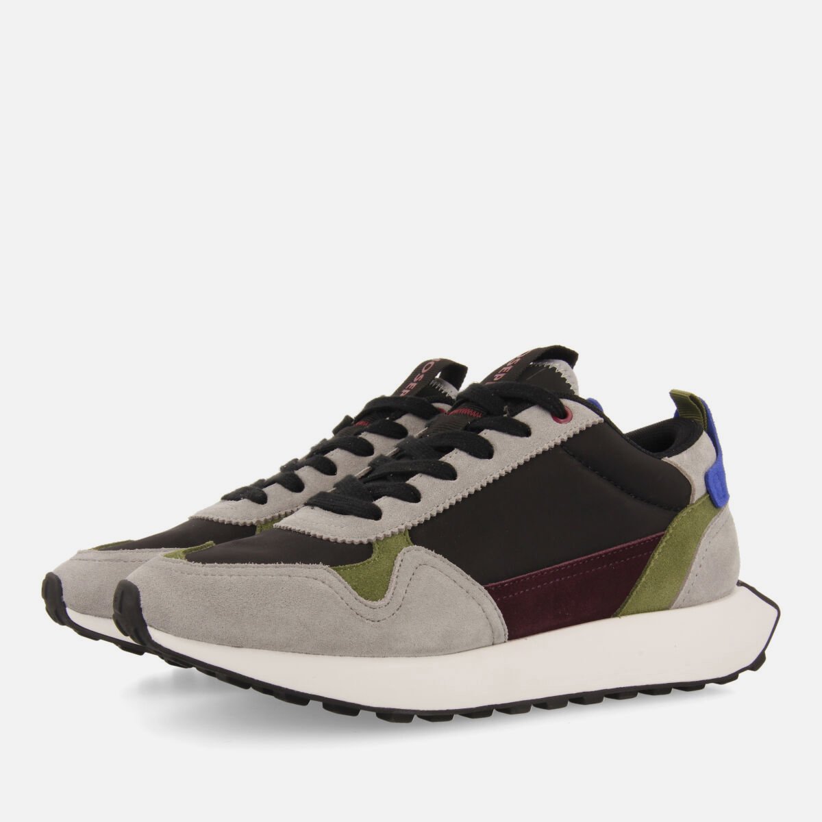 Sneakers retro nere con colori a contrasto da uomo carluke