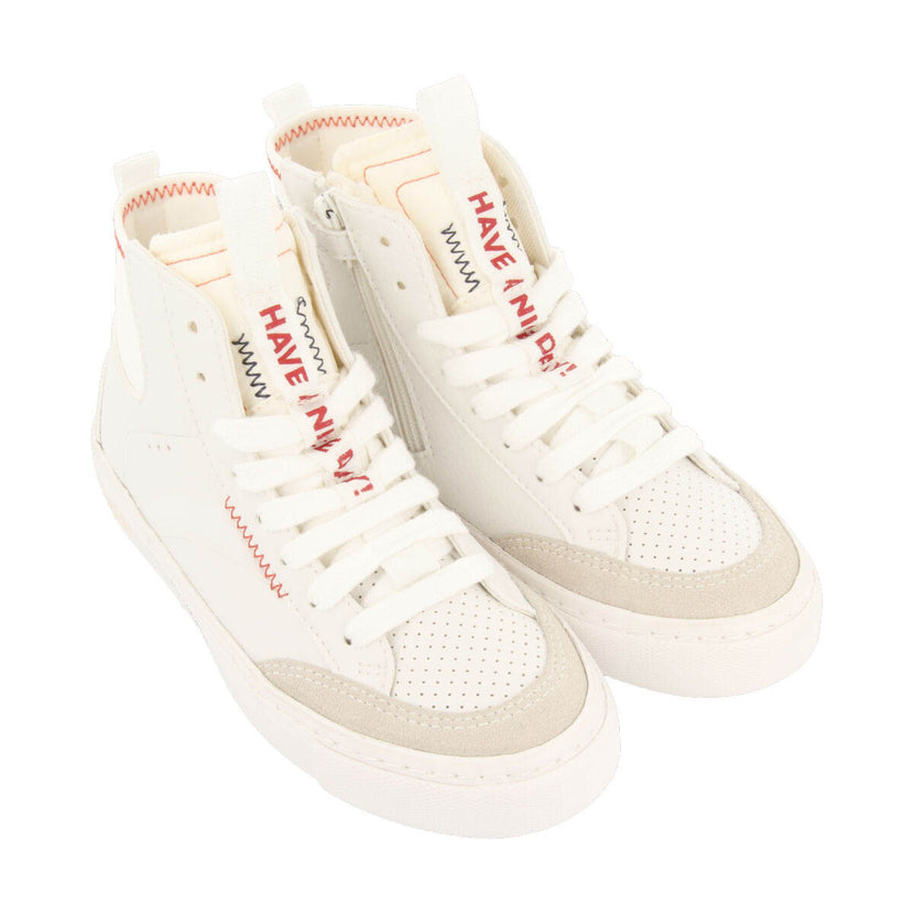Rothesay children's white boot-style sneakers