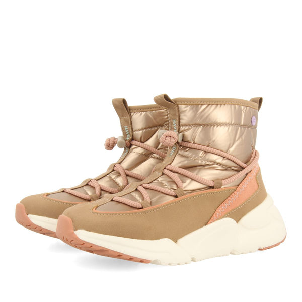 Sneakers tipo botín estilo après ski doradas para niña y niño lekang