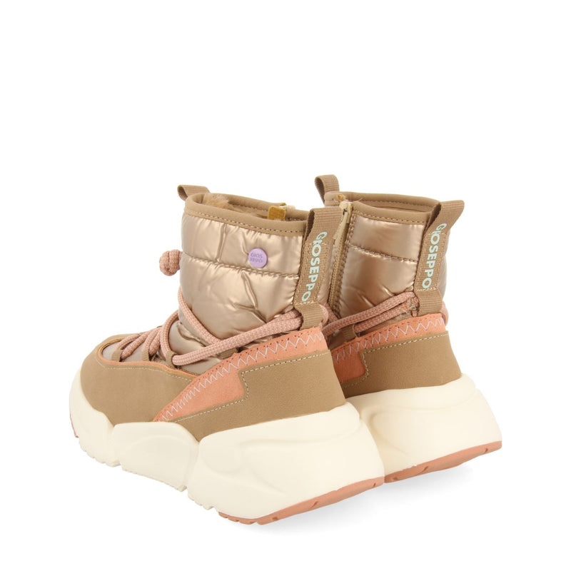 Sneakers tipo botín estilo après ski doradas para niña y niño lekang