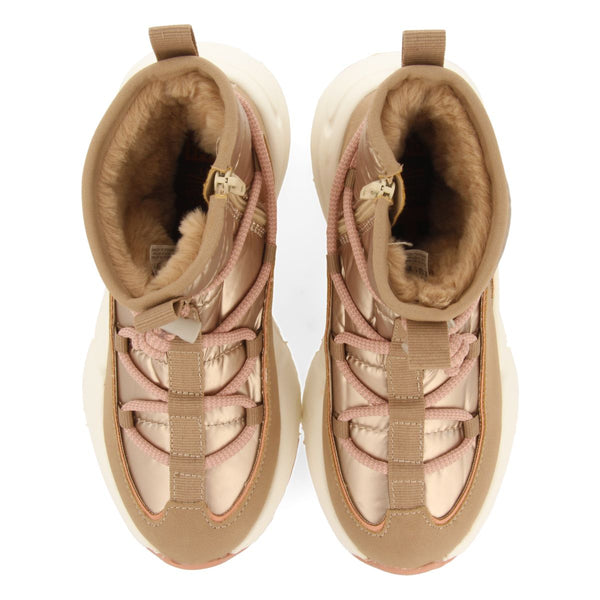 Sneakers tipo botín estilo après ski doradas para niña y niño lekang