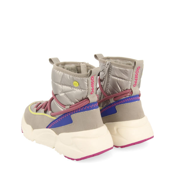 Sneakers tipo botín estilo après ski plata para niña y niño lekang