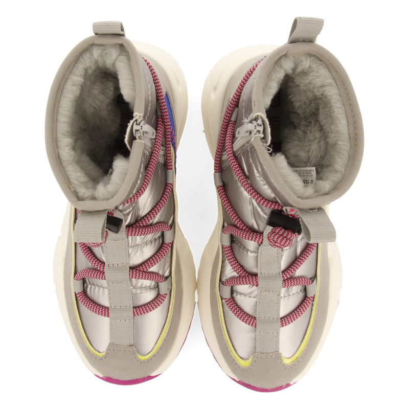Sneakers tipo botín estilo après ski plata para niña y niño lekang