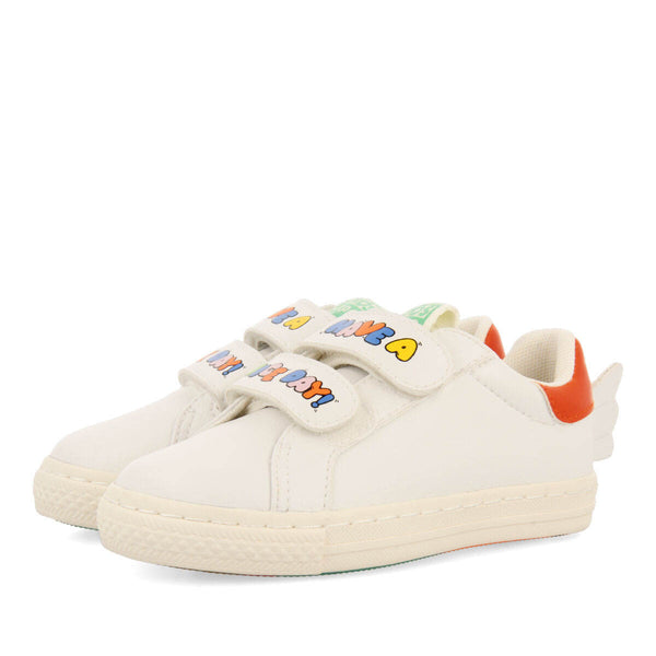 Oglala children's white sneakers with decorative wings