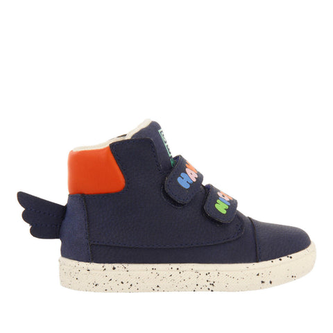 SNEAKERS TIPO BOTIM EM AZUL-MARINHO COM ADORNO DE ASAS PARA BEBÉ MYRSET