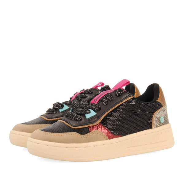 Erwin children's black retro sneakers