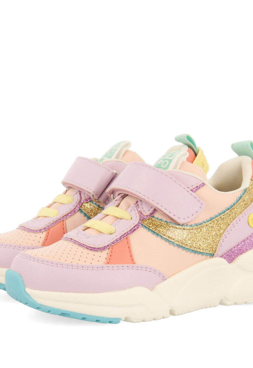Sautens children's lilac sneakers with pastel colours