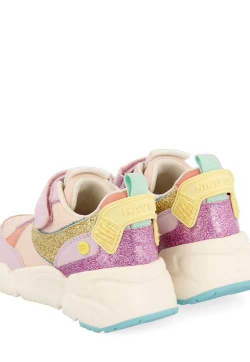 Sautens children's lilac sneakers with pastel colours
