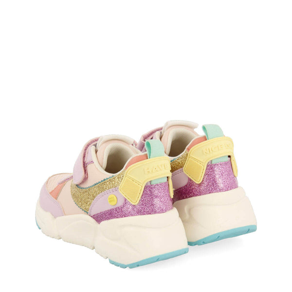 Sneakers lila con colores pastel para niña y niño sautens