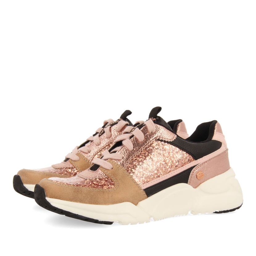 Sneakers rose métallisé pour fille et garçon obdach