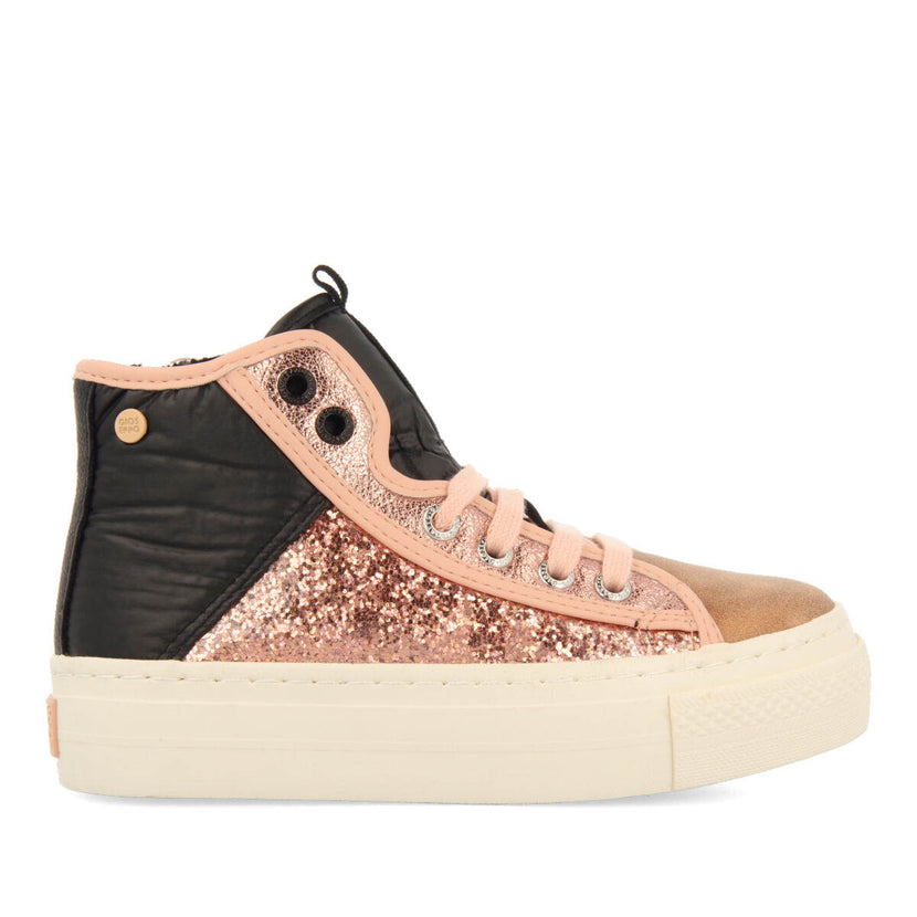 Calais children's pink glittery boot-style sneakers