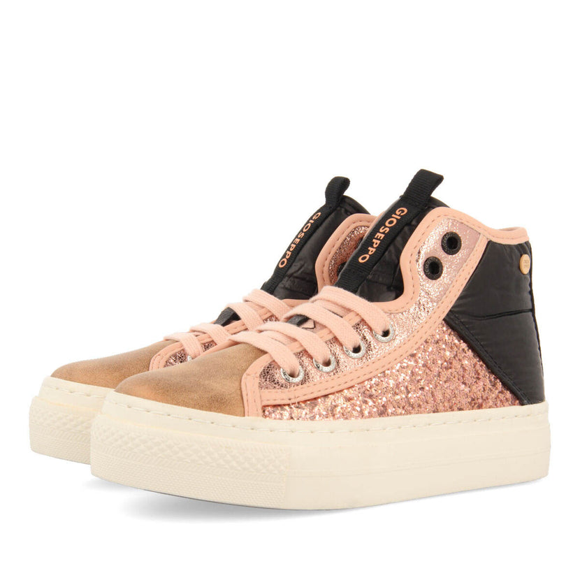 Calais children's pink glittery boot-style sneakers