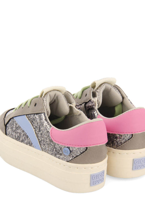 Pettvika children's dark silver sneakers with details