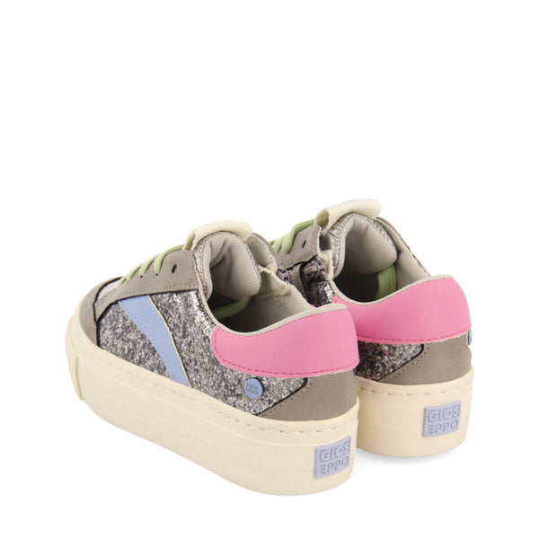 Pettvika children's dark silver sneakers with details