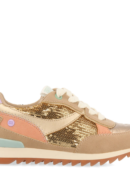 Sneakers con lentejuelas doradas para niña y niño metheven