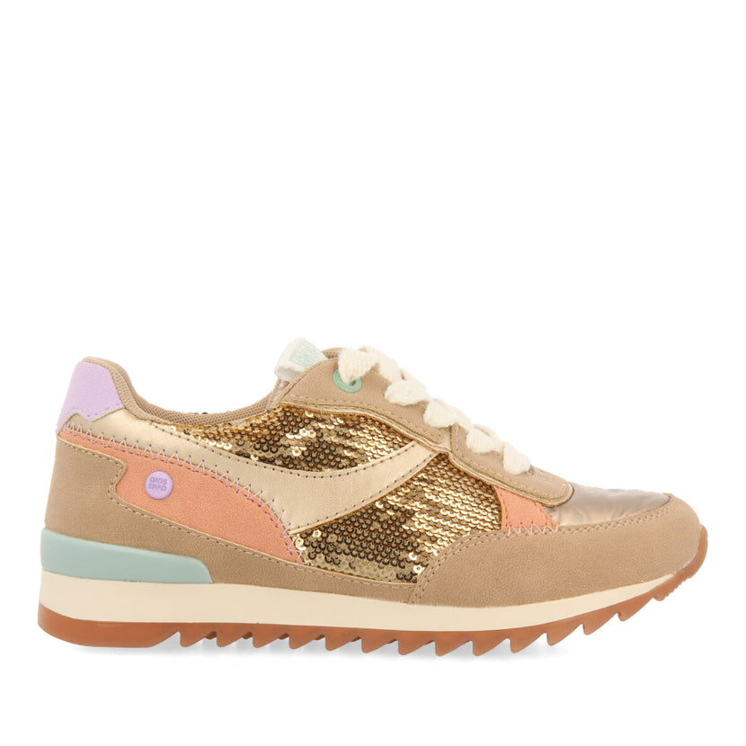 Sneakers à paillettes dorées pour fille et garçon metheven 