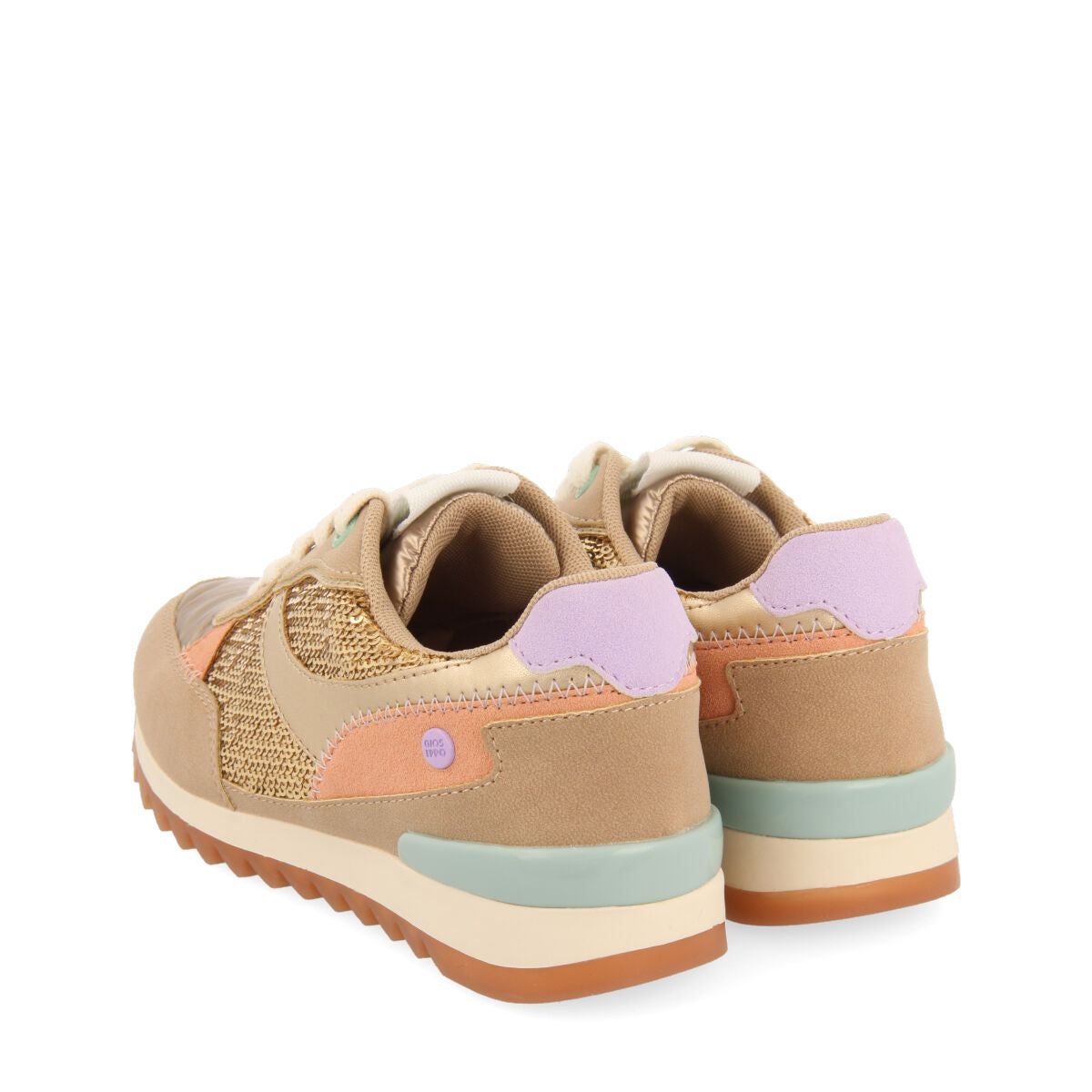 Metheven children's gold sequinned sneakers