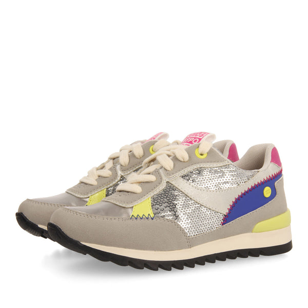 Sneakers à paillettes argentées pour fille et garçon metheven 
