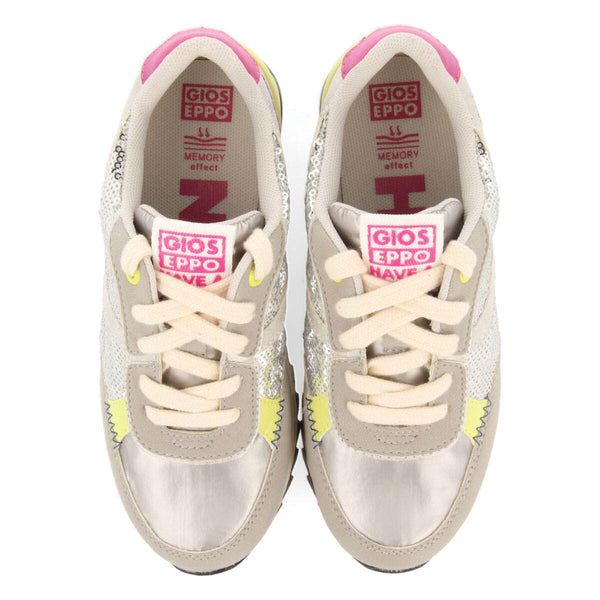 Sneakers à paillettes argentées pour fille et garçon metheven 