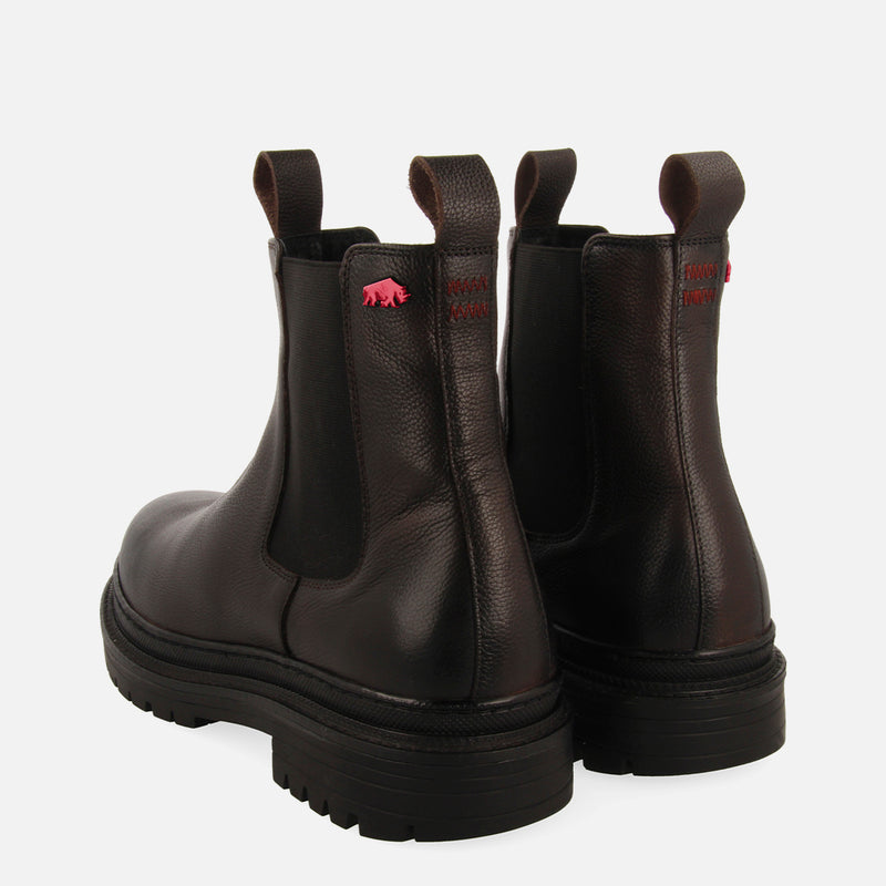 Botas tipo chelsea de piel en color marrón para hombre HERRICK
