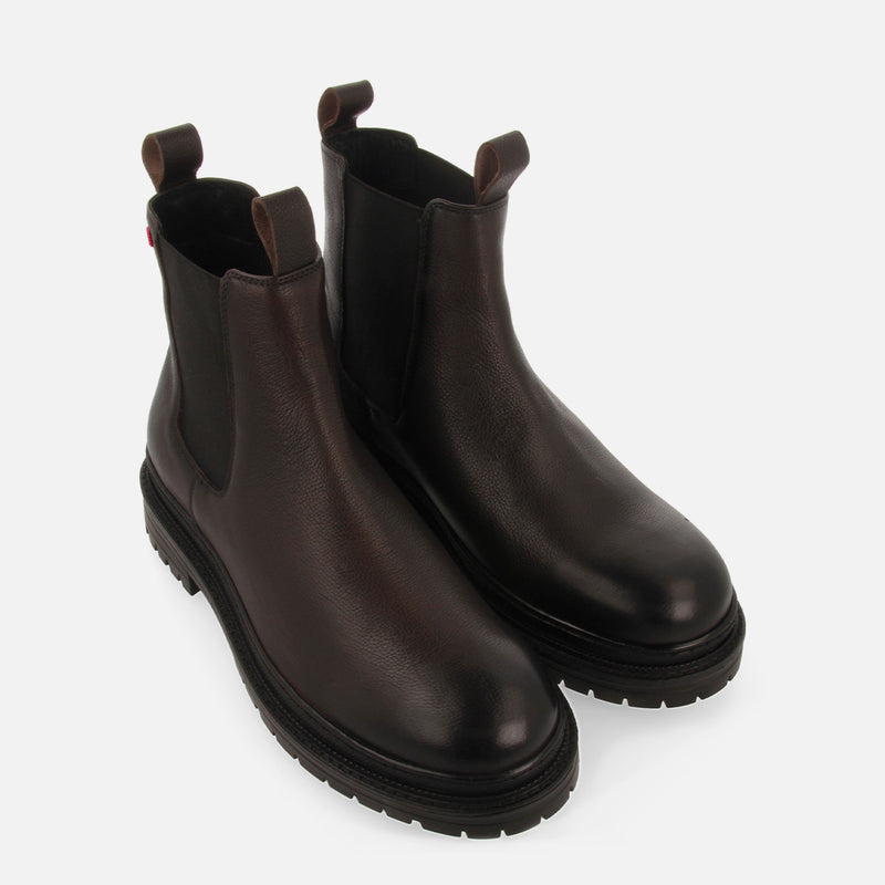 Botas tipo chelsea de piel en color marrón para hombre HERRICK