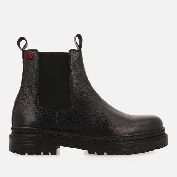 BOTAS TIPO CHELSEA DE PELE DE COR PRETA PARA HOMEM HERRICK