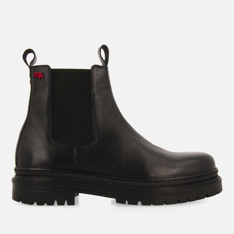 BOTAS TIPO CHELSEA DE PELE DE COR PRETA PARA HOMEM HERRICK