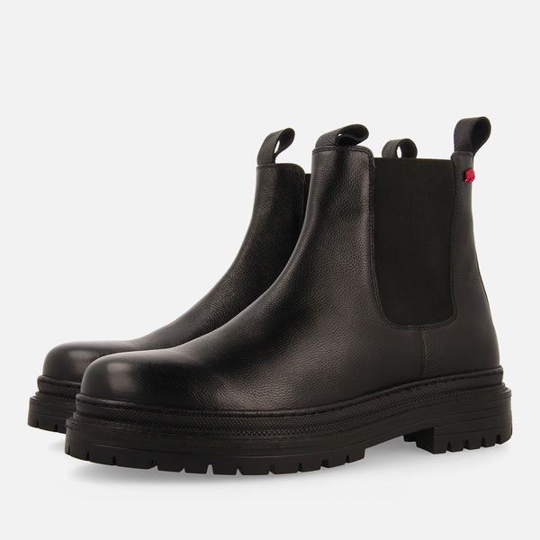 BOTAS TIPO CHELSEA DE PELE DE COR PRETA PARA HOMEM HERRICK