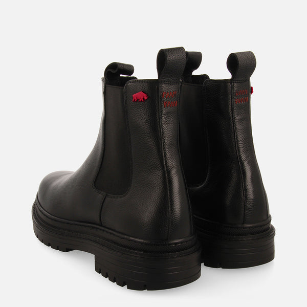 BOTAS TIPO CHELSEA DE PELE DE COR PRETA PARA HOMEM HERRICK