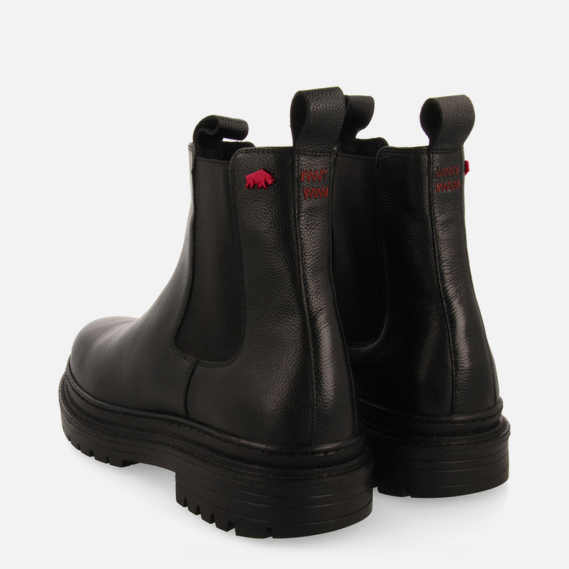BOTAS TIPO CHELSEA DE PELE DE COR PRETA PARA HOMEM HERRICK