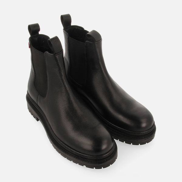 BOTAS TIPO CHELSEA DE PELE DE COR PRETA PARA HOMEM HERRICK