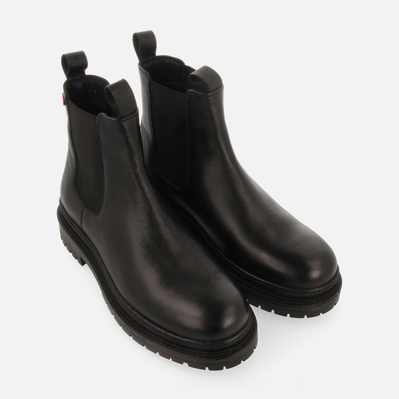 BOTAS TIPO CHELSEA DE PELE DE COR PRETA PARA HOMEM HERRICK