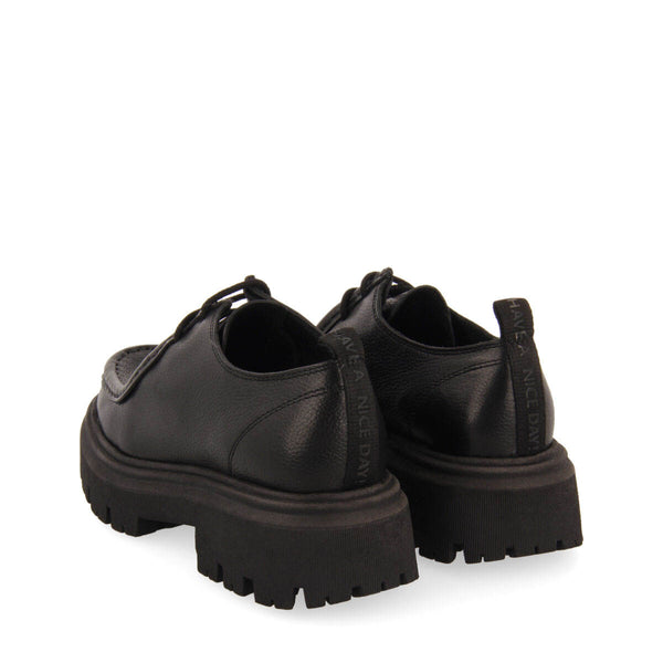 Mocasines negros de piel estilo wallabee para niña y niño thaya
